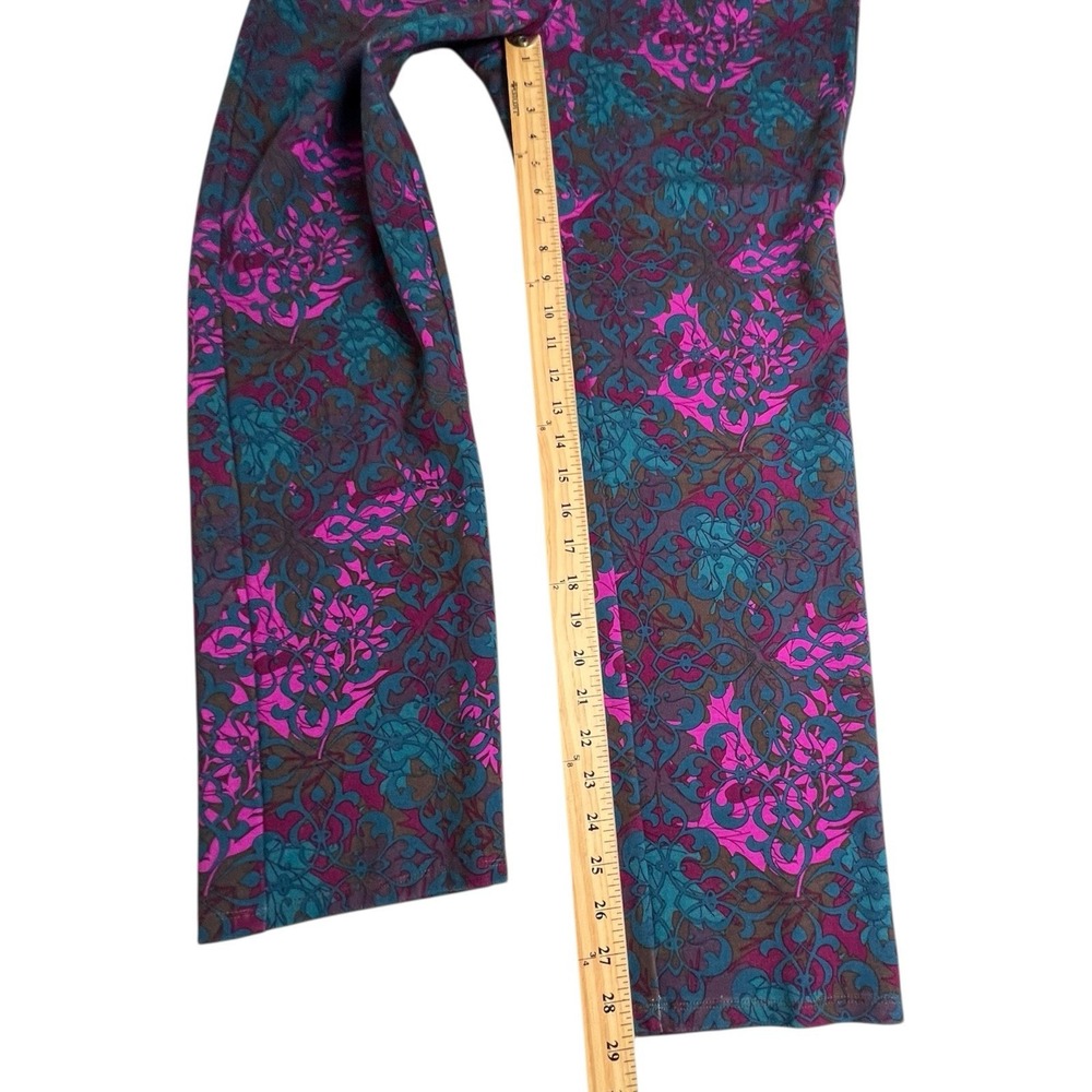 Soft Surroundings Womens Large Multicolor Floral Pull On Straight Leg Ponte Pant - Picture 5 of 9